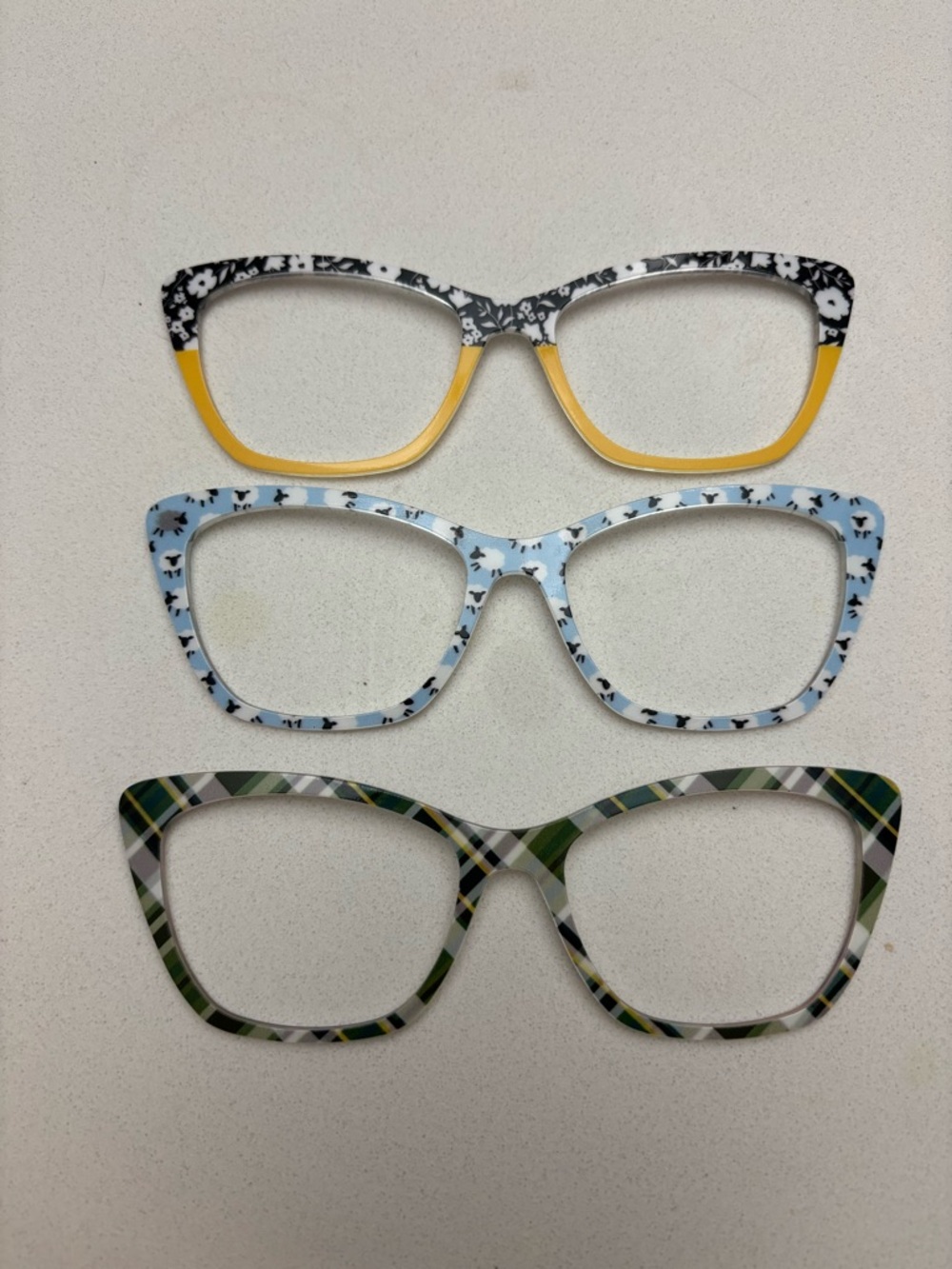 PAIR Glasses Tops for Wanda- Yellow, Light Blue, Green Plaid